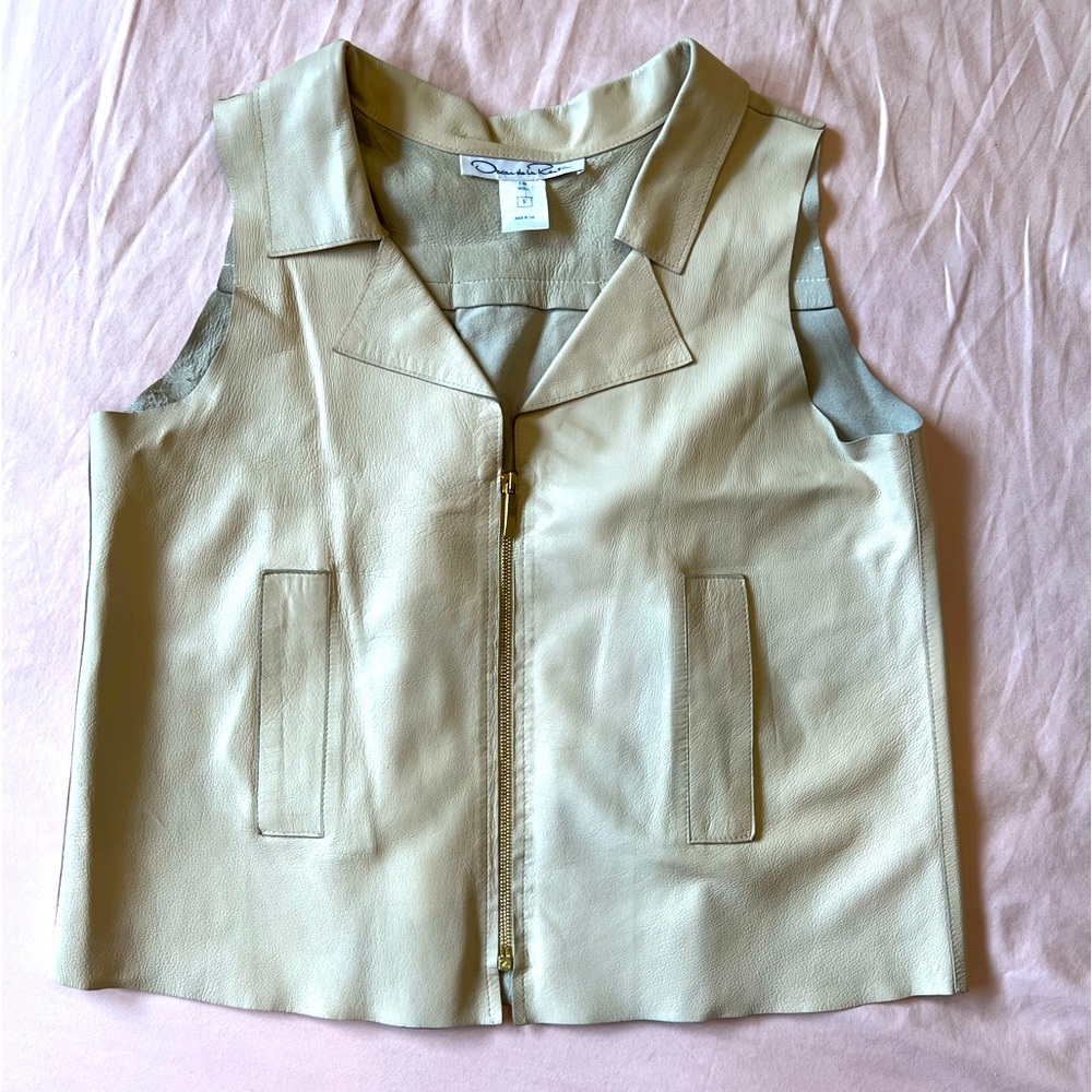 Oscar de la Renta Leather Vest